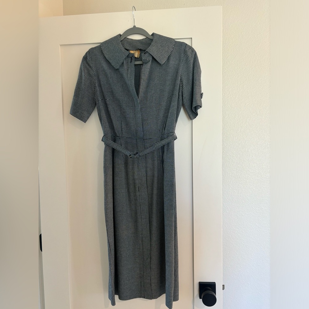 Blue Checkered Vintage Dresss